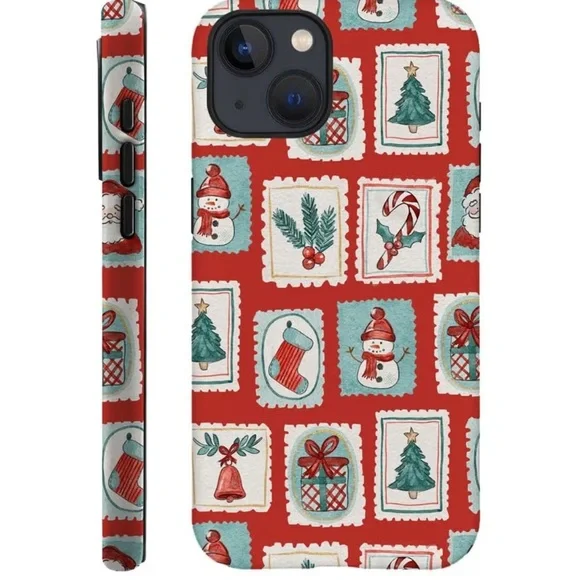 Compatible with for iPhone 15,Watercolor Christmas Stamp Snowman Phone Case - Picture 1 of 4
